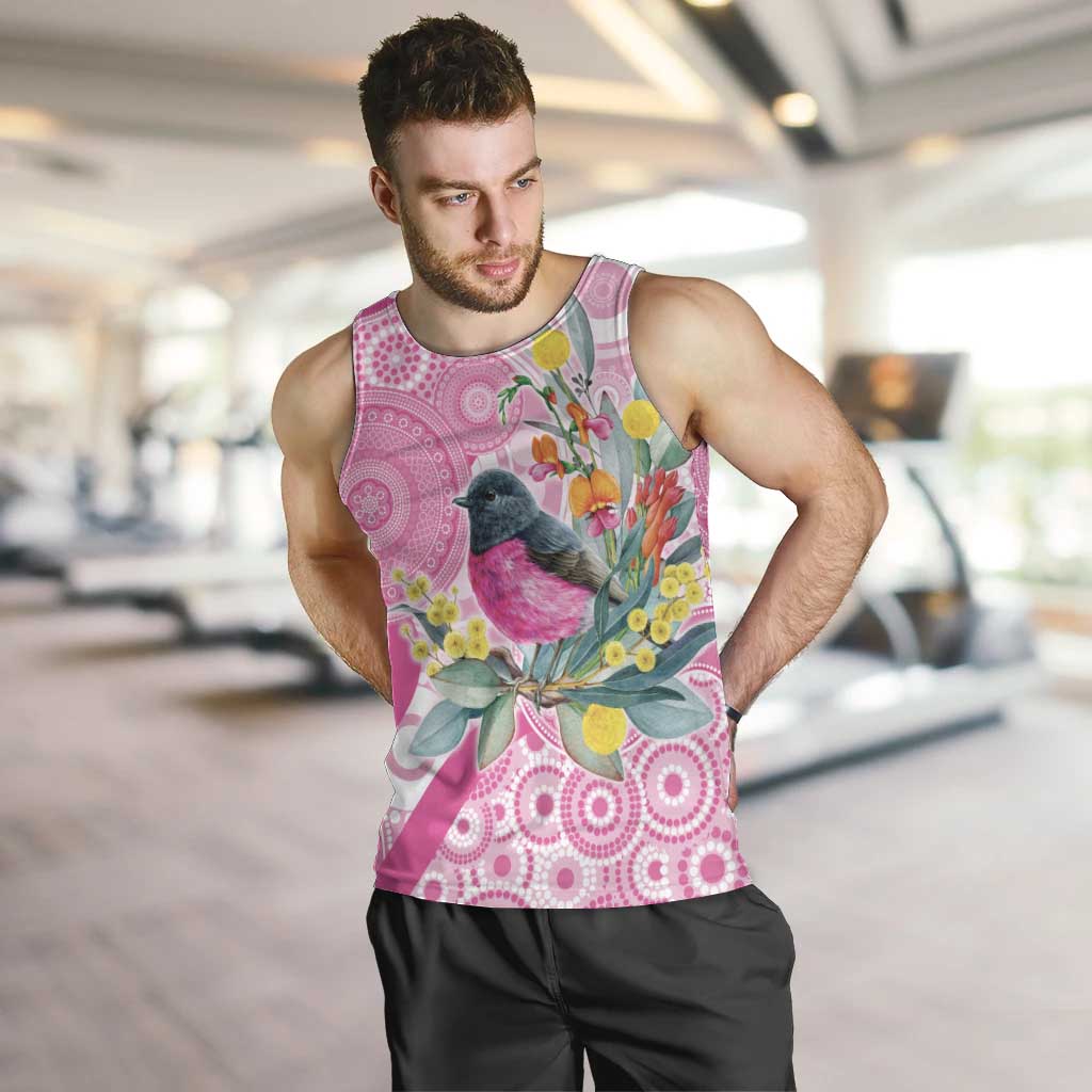 Pink Robin Aboriginal Inspired Men Tank Top - Aussie Hoodie