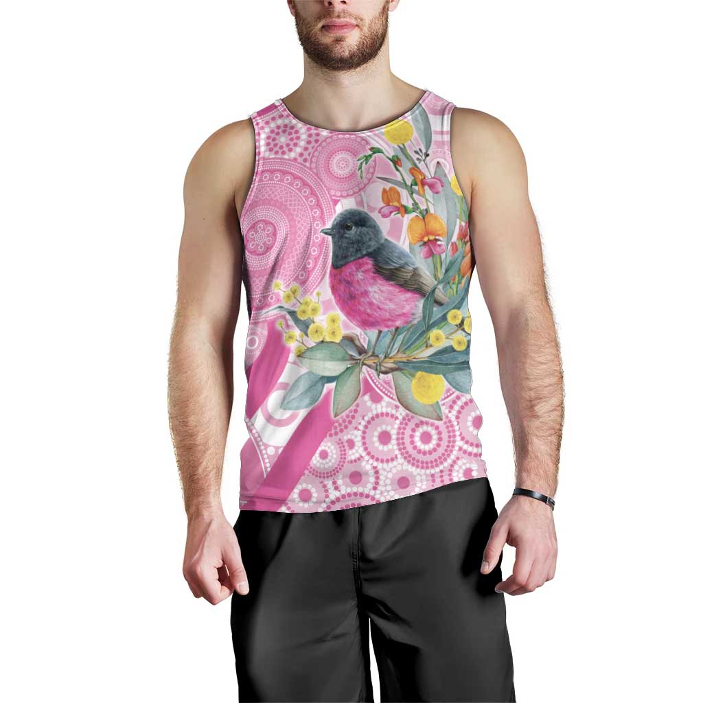Pink Robin Aboriginal Inspired Men Tank Top - Aussie Hoodie