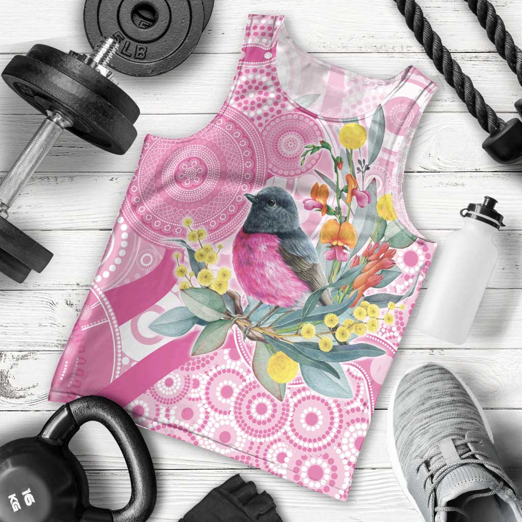Pink Robin Aboriginal Inspired Men Tank Top - Aussie Hoodie