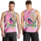 Pink Robin Aboriginal Inspired Men Tank Top - Aussie Hoodie
