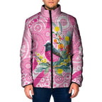Pink Robin Aboriginal Inspired Padded Jacket - Aussie Hoodie