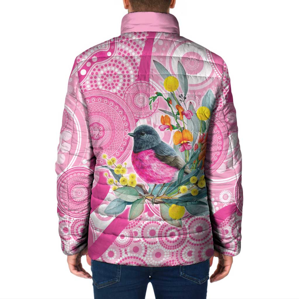 Pink Robin Aboriginal Inspired Padded Jacket - Aussie Hoodie