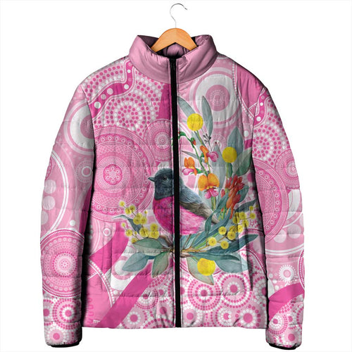 Pink Robin Aboriginal Inspired Padded Jacket - Aussie Hoodie