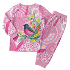 Pink Robin Aboriginal Inspired Christmas Pajama Set - Aussie Hoodie