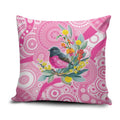 Pink Robin Aboriginal Inspired Pillow Cover - Aussie Hoodie