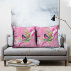 Pink Robin Aboriginal Inspired Pillow Cover - Aussie Hoodie