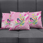 Pink Robin Aboriginal Inspired Pillow Cover - Aussie Hoodie