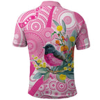 Pink Robin Aboriginal Inspired Polo Shirt - Aussie Hoodie