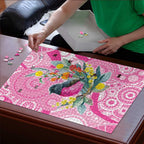 Pink Robin Aboriginal Inspired Puzzle - Aussie Hoodie