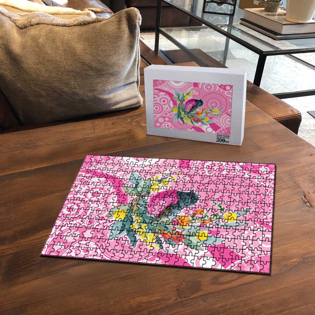 Pink Robin Aboriginal Inspired Puzzle - Aussie Hoodie