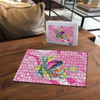 Pink Robin Aboriginal Inspired Puzzle - Aussie Hoodie