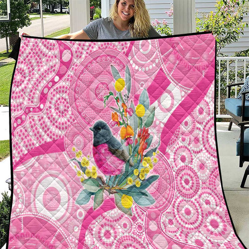 Pink Robin Aboriginal Inspired Quilt - Aussie Hoodie