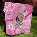 Pink Robin Aboriginal Inspired Quilt - Aussie Hoodie