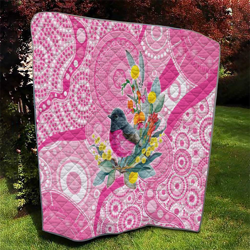 Pink Robin Aboriginal Inspired Quilt - Aussie Hoodie