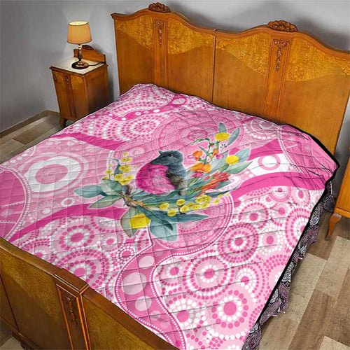 Pink Robin Aboriginal Inspired Quilt - Aussie Hoodie