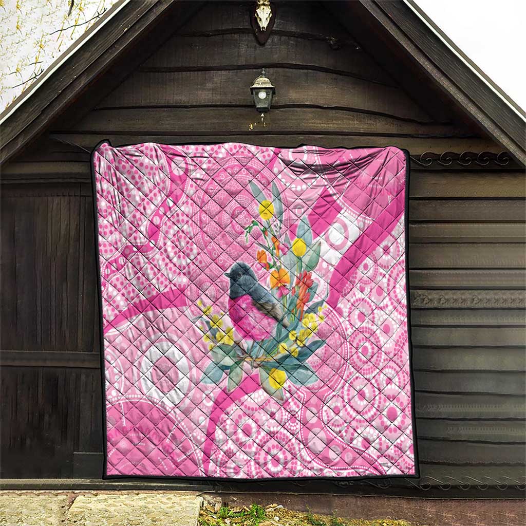 Pink Robin Aboriginal Inspired Quilt - Aussie Hoodie
