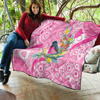 Pink Robin Aboriginal Inspired Quilt - Aussie Hoodie
