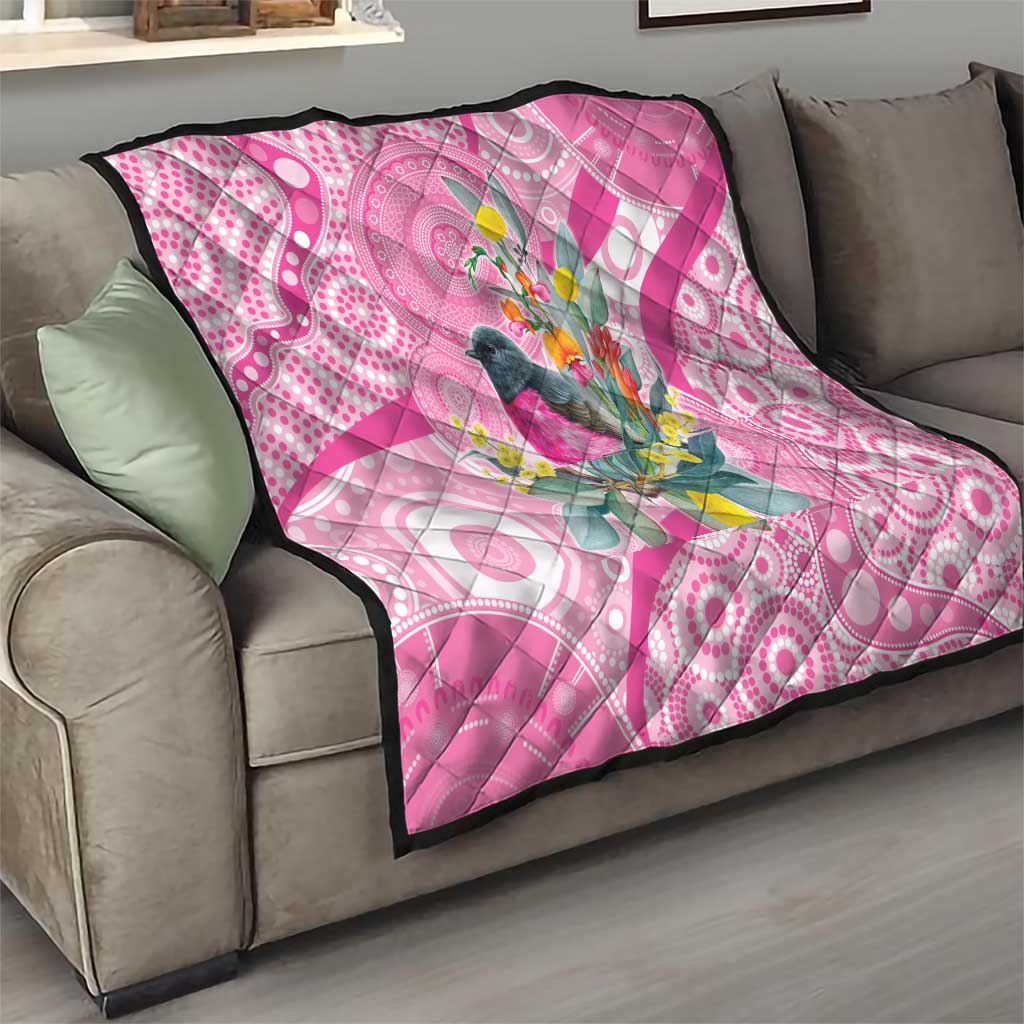 Pink Robin Aboriginal Inspired Quilt - Aussie Hoodie