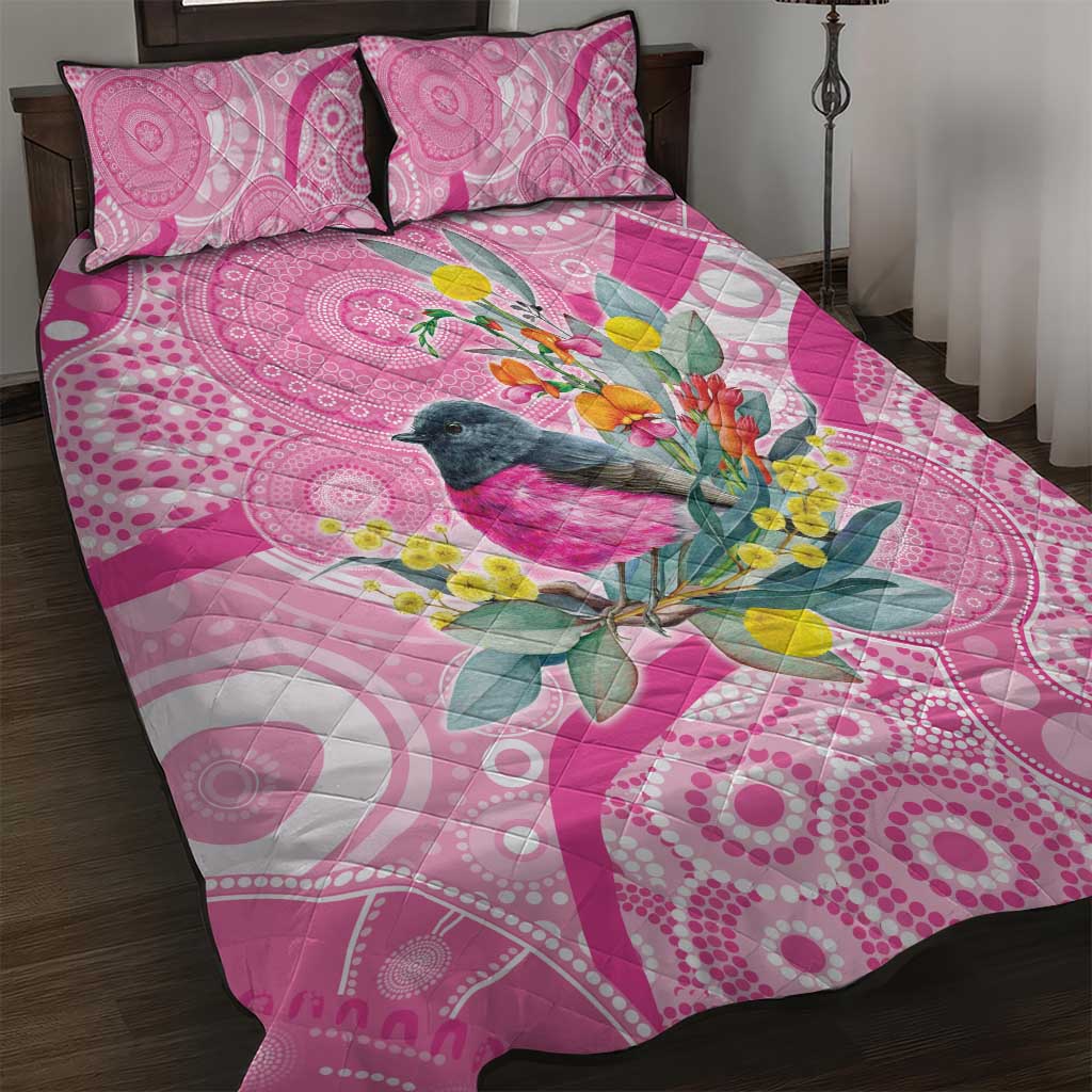 Pink Robin Aboriginal Inspired Quilt Bed Set - Aussie Hoodie