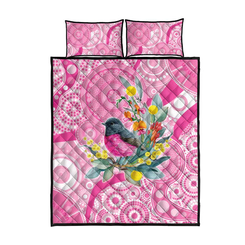 Pink Robin Aboriginal Inspired Quilt Bed Set - Aussie Hoodie