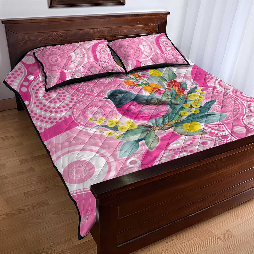 Pink Robin Aboriginal Inspired Quilt Bed Set - Aussie Hoodie