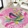Pink Robin Aboriginal Inspired Round Carpet - Aussie Hoodie