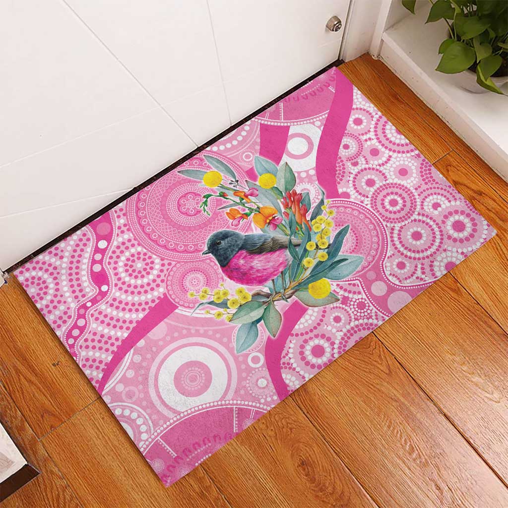 Pink Robin Aboriginal Inspired Rubber Doormat - Aussie Hoodie