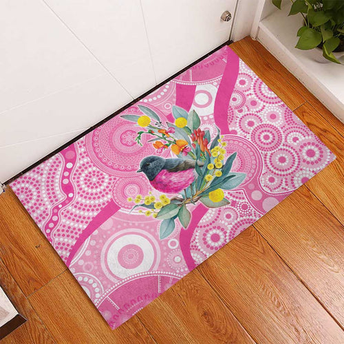 Pink Robin Aboriginal Inspired Rubber Doormat - Aussie Hoodie