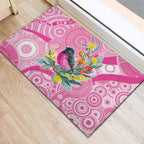 Pink Robin Aboriginal Inspired Rubber Doormat - Aussie Hoodie