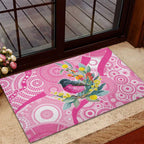 Pink Robin Aboriginal Inspired Rubber Doormat - Aussie Hoodie