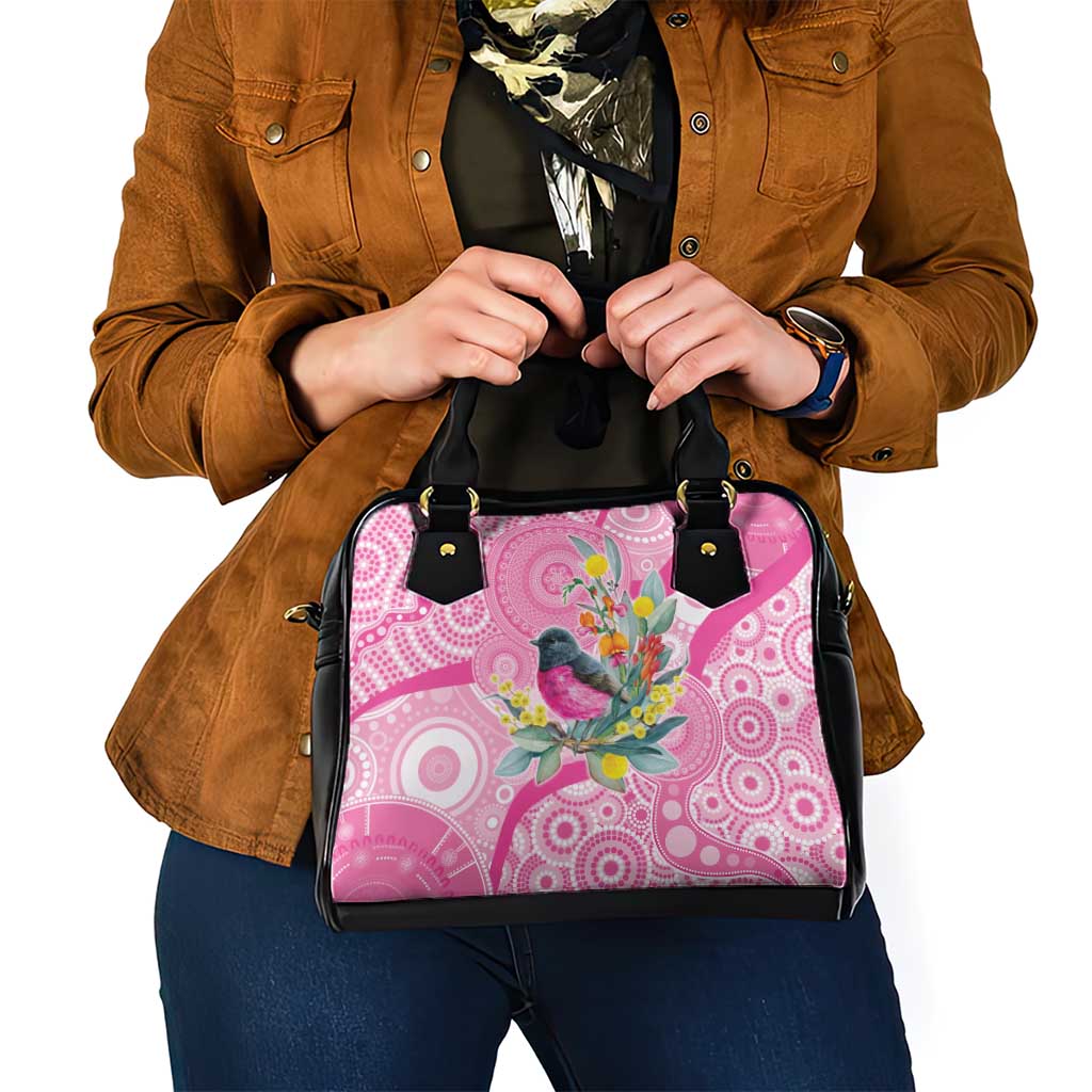 Pink Robin Aboriginal Inspired Shoulder Handbag - Aussie Hoodie