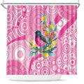 Pink Robin Aboriginal Inspired Shower Curtain - Aussie Hoodie