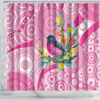 Pink Robin Aboriginal Inspired Shower Curtain - Aussie Hoodie