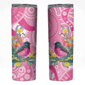 Pink Robin Aboriginal Inspired Skinny Tumbler - Aussie Hoodie
