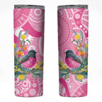 Pink Robin Aboriginal Inspired Skinny Tumbler - Aussie Hoodie