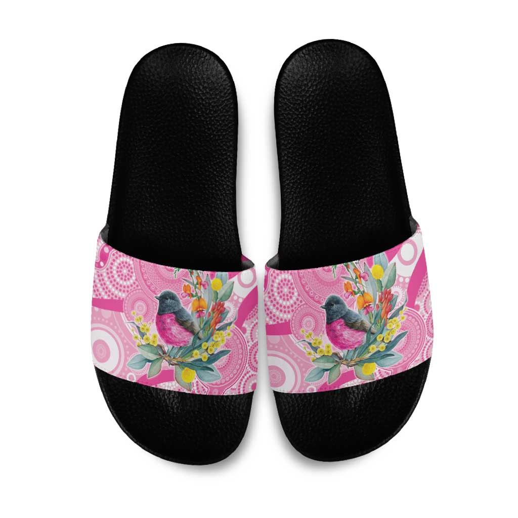 Pink Robin Aboriginal Inspired Slide Sandals - Aussie Hoodie