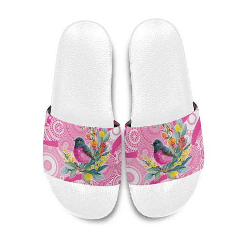 Pink Robin Aboriginal Inspired Slide Sandals - Aussie Hoodie