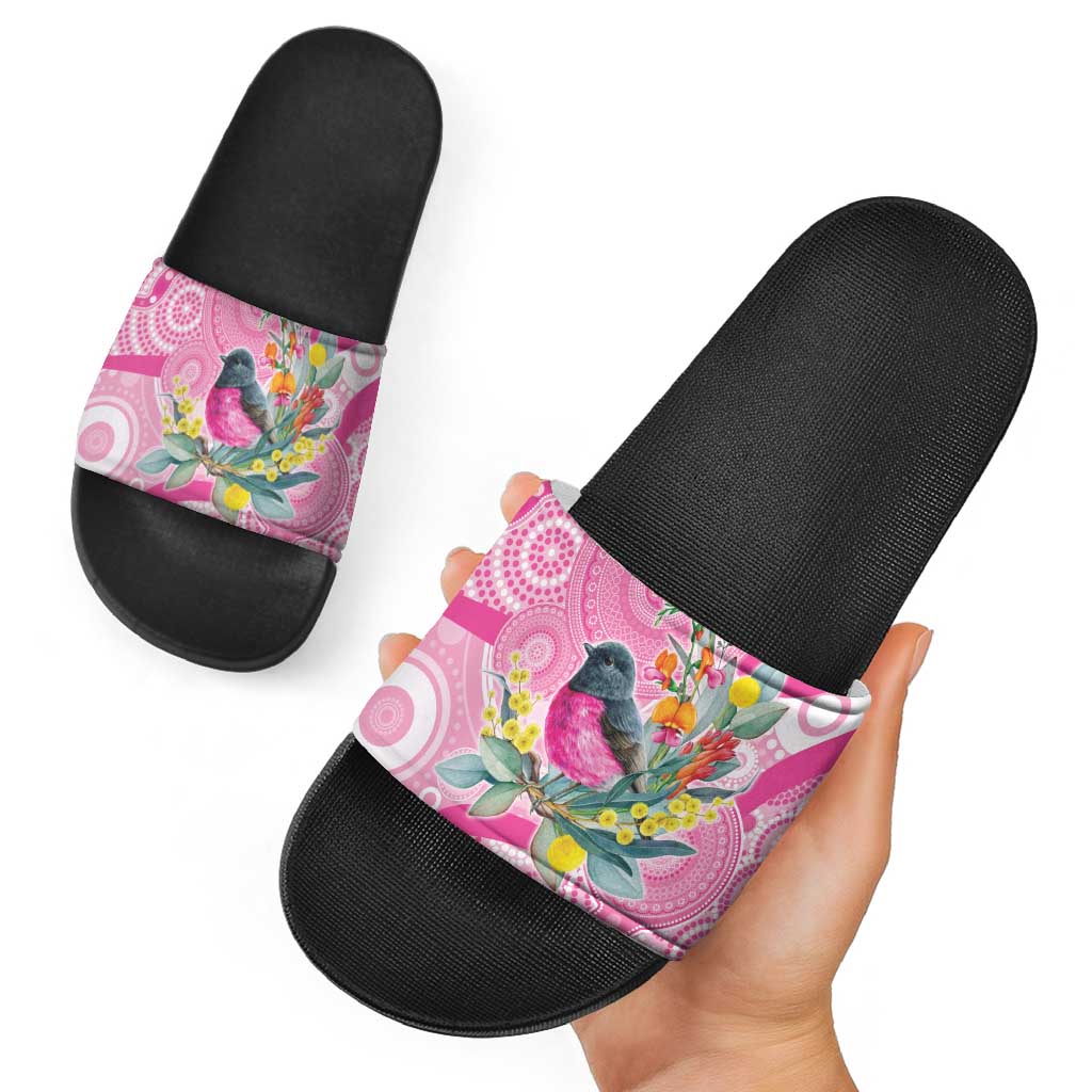 Pink Robin Aboriginal Inspired Slide Sandals - Aussie Hoodie