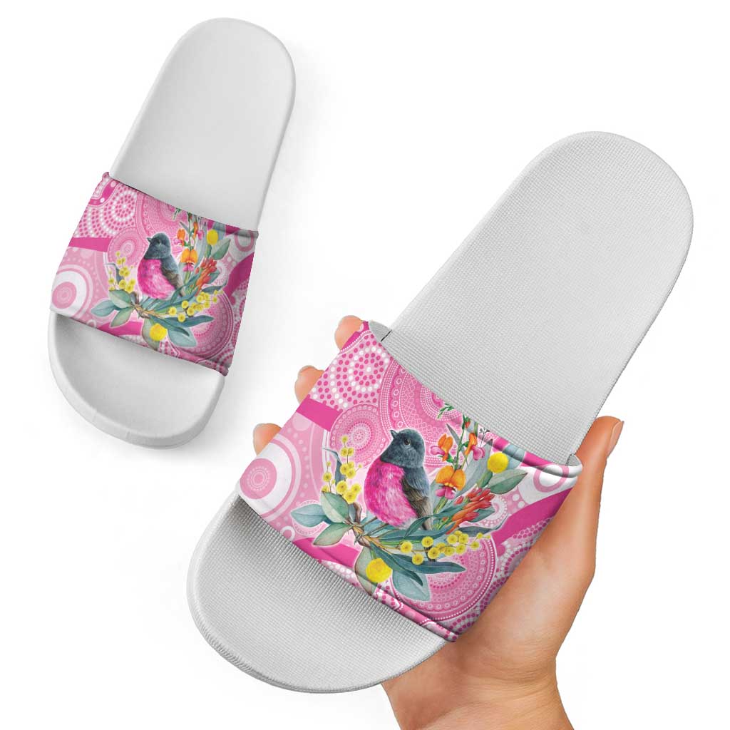 Pink Robin Aboriginal Inspired Slide Sandals - Aussie Hoodie