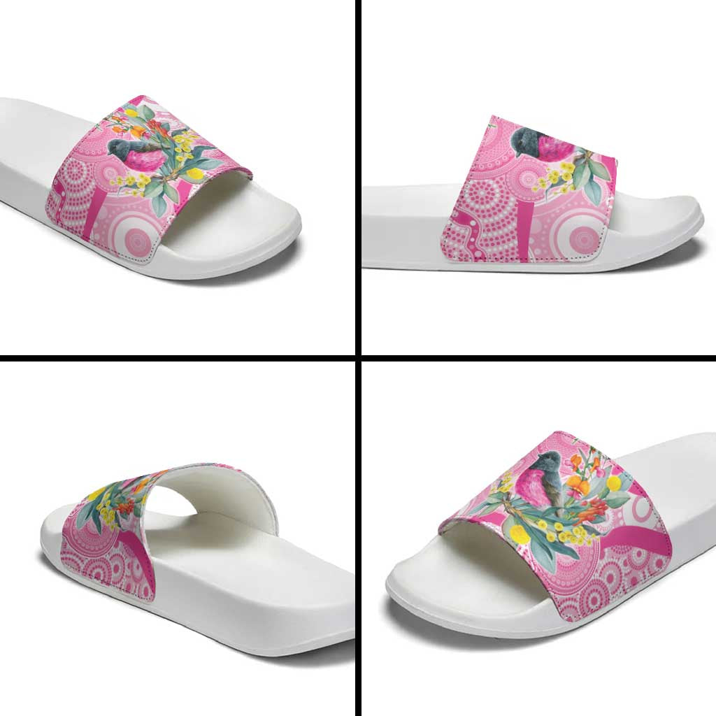 Pink Robin Aboriginal Inspired Slide Sandals - Aussie Hoodie