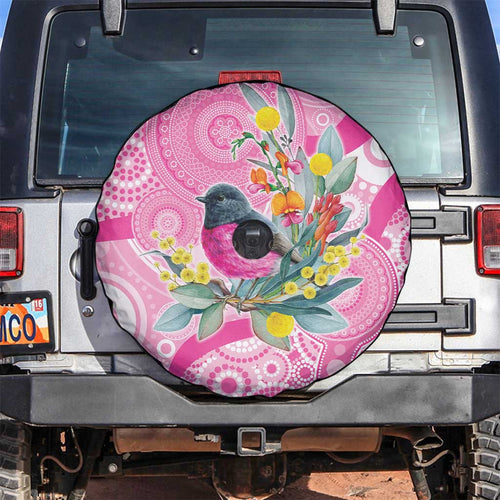 Pink Robin Aboriginal Inspired Spare Tire Cover - Aussie Hoodie