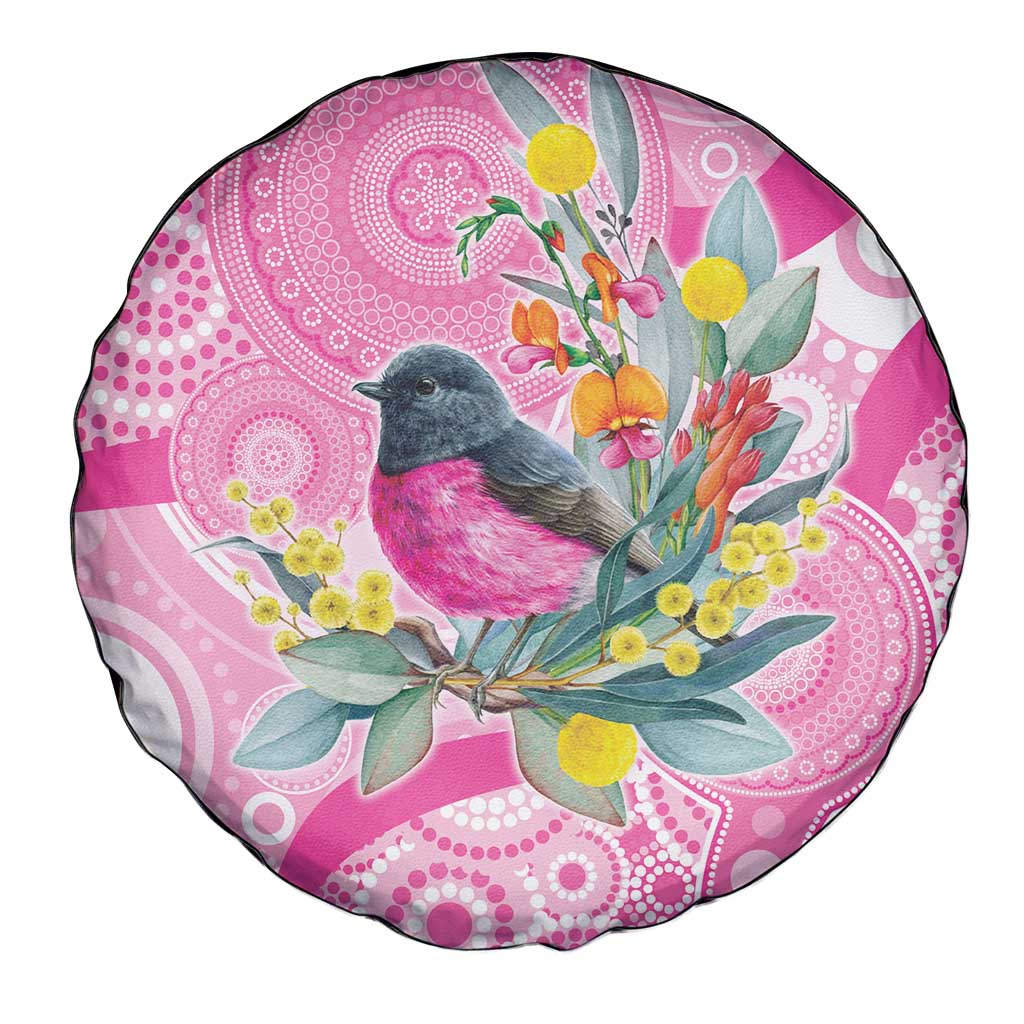 Pink Robin Aboriginal Inspired Spare Tire Cover - Aussie Hoodie