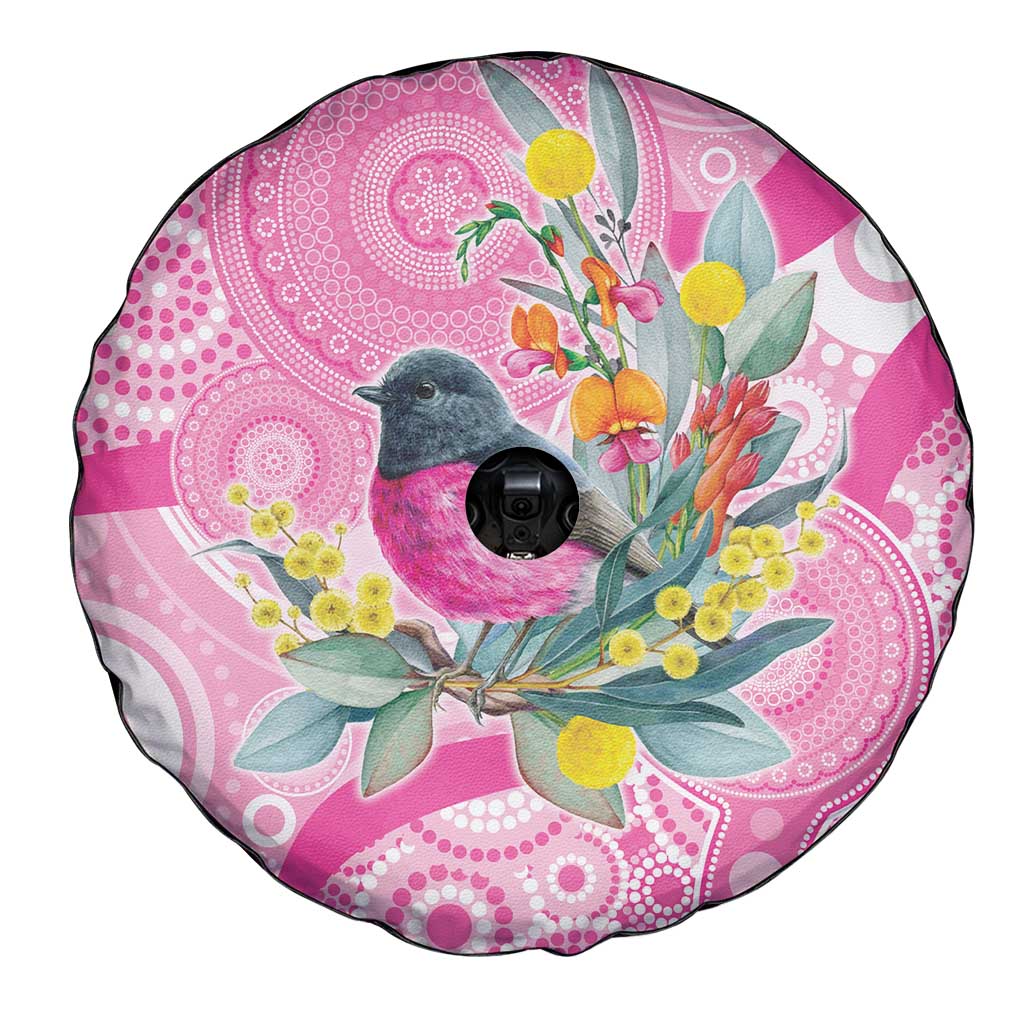 Pink Robin Aboriginal Inspired Spare Tire Cover - Aussie Hoodie