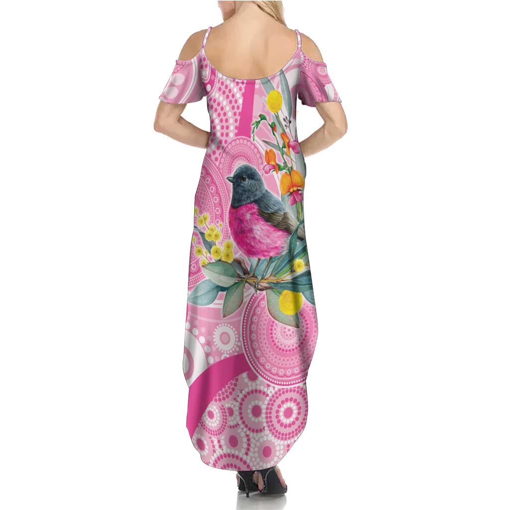 Pink Robin Aboriginal Inspired Summer Maxi Dress - Aussie Hoodie