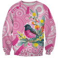 Pink Robin Aboriginal Inspired Sweatshirt - Aussie Hoodie
