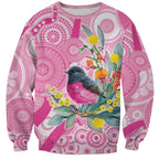 Pink Robin Aboriginal Inspired Sweatshirt - Aussie Hoodie
