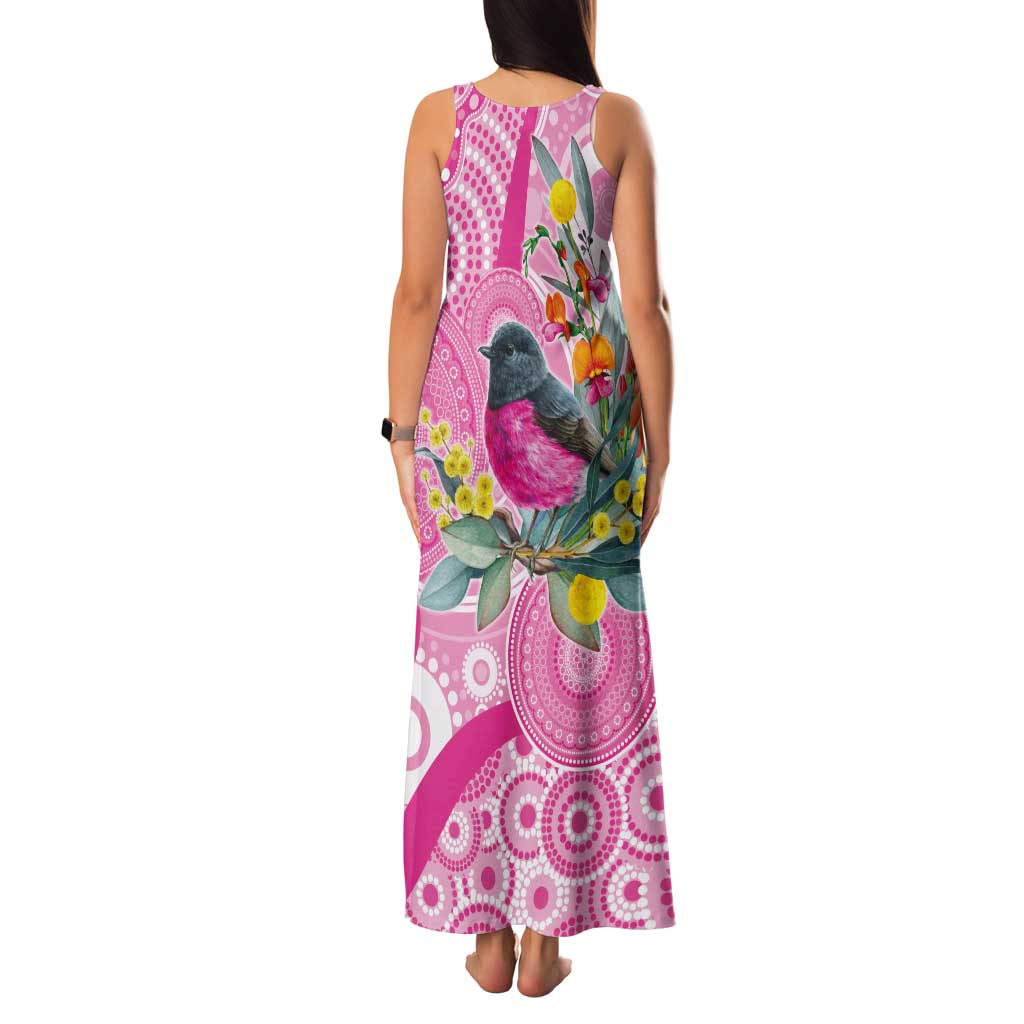 Pink Robin Aboriginal Inspired Tank Maxi Dress - Aussie Hoodie