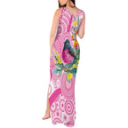 Pink Robin Aboriginal Inspired Tank Maxi Dress - Aussie Hoodie