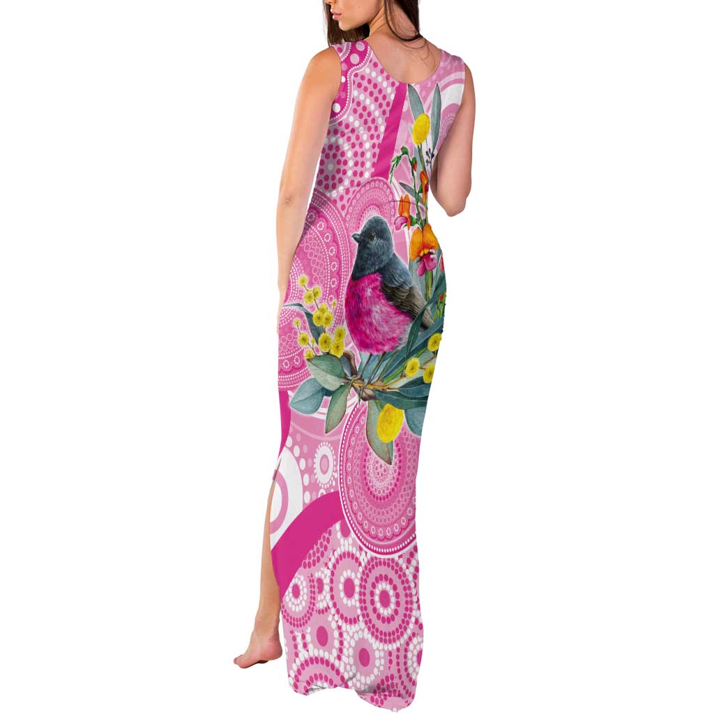 Pink Robin Aboriginal Inspired Tank Maxi Dress - Aussie Hoodie