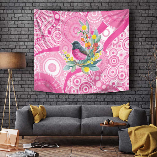 Pink Robin Aboriginal Inspired Tapestry - Aussie Hoodie